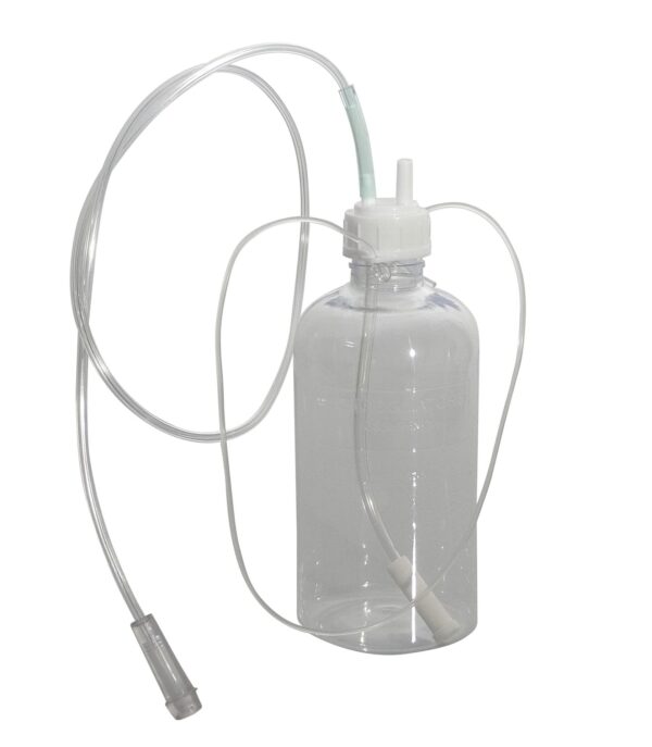Kit per ossigenoterapia contenenti un gorgogliatore con tubo di prolunga e raccordi ed occhiale.