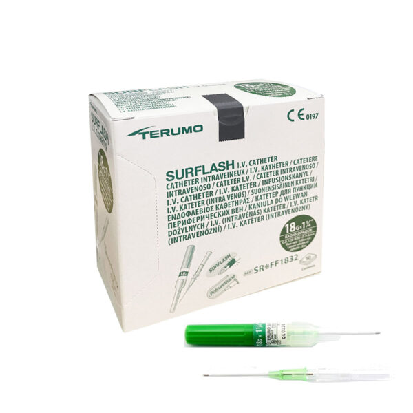 Catetere Terumo Surflash™ IV 18G x 1 1/4" Colore Verde (Conf. 50 pezzi)