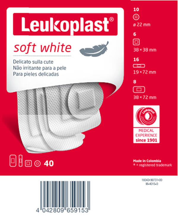 Leukoplast soft white 40 pezzi assortiti