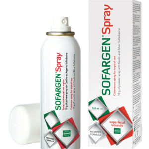 Medicazione in polvere spray con caolino e argento sulfadiazina 1% sofargen spray 10 g bomboletta pressurizzata 125 ml
