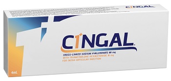 Siringa preriempita intra articolare cingal 4 ml 22mg/ml acido reticolato con 4,5 mg/ml triamcinolone esacetonide