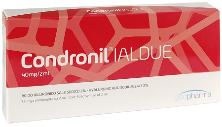 Siringa intra-articolare condronil ialdue preriempita acido ialuronico sale sodico 40 mg 2 ml